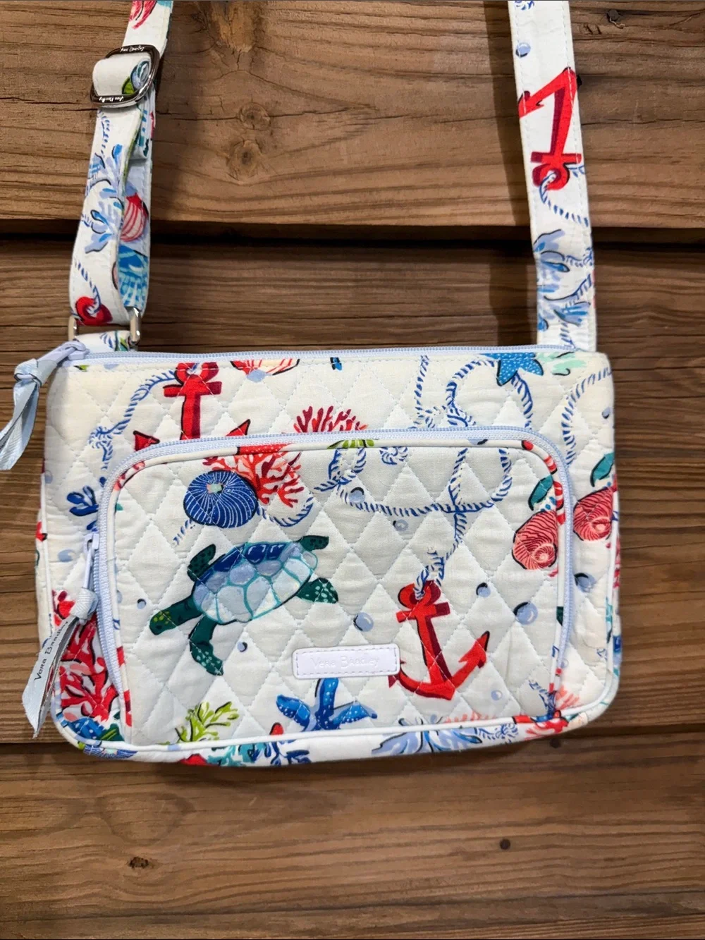 Vera Bradley Anchors Aweigh Nautical Print Crossbody